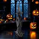 Halloween Witch Statue - 7.28 Inch Hand-Painted Gothic Figurine, Resin Witch Figurine Dark Fantasy Figurines Halloweens Indoor Decorations