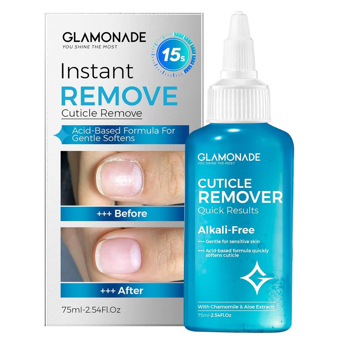 Glamonade Instant Cuticle Remover Gel: Fast-Acting Cuticle Softener for Overgrown Rough Cuticles, Salicylic Acid, Gentle for Sensitive Skin, Professional Manicure Prep & Nail Care