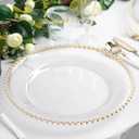 Efavormart 12-Pack Acrylic Charger Plates 13" Round Clear with Gold Beaded Rim - Decorative Dinner Party Serving Plates