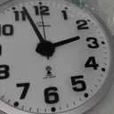 WallarGe Atomic Wall Clock with Night Light - Silent Lighted up Wall Clock Glow in The Dark, Battery Operated, AUTO DST, 12 Inch (Silver)