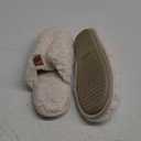 EverFoams Women's Fuzzy Slip-on Slippers Warm Cozy Soft Lightweight Memory Foam Indoor House Shoes (7-8, Cream White)