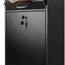 Yaocom Locking Mailbox with Key for Outdoor 18 x 15 x 7 Inches Large Wall Mount Mail Box with Lock Security Mail Drop Metal Collection Boxes Hanging Secure Postbox(Black)