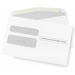 50 W2 Envelopes, Designed for W2 2-Up Tax Forms, Form QuickBooks Desktop and Other Tax Software, 5 5/8 x 9, Gum Seal Double Window Security W2 Envelopes, 50 Pack
