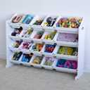 Humble Crew Toy Storage Organizer with 20 Removable Storage Bins for Kids Playroom, 4-Tier Toddler Toy Organization, White/White