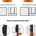 fowick 32" H x 32" W Dog Playpen 10 Panels, Black Metal Puppy Exercise Pen for Indoors & Outdoors, Foldable Animal Barrier Fence, Portable Pet Play Pen for Small Dogs & Rabbits, No Dig Fence