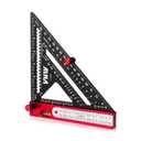 6-in-1 Carpenter Square 7 inch (1/8" Precision) Rafter Square Multi-Purpose Carpenter Tools:Square,Protractor, 1/16" Precision Steel Ruler,Marking Gauge,T-Bevel Gauge,Bubble Level (Red)