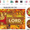 Give Thanks to The Lord Backdrop Banner Fall Thanksgiving Christian Photography Background Thanksgiving Party Supplies Wall Decor (2.4x1.8m)