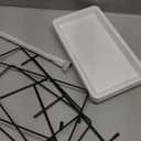 Lifewit 3 Tier Serving Tray, 30 x 17 cm/12 x 6.5" White Plastic Tiered Food Serving Platters, Tiered Tray Stand for Party with Black Collapsible Metal Stand, Dessert Display Stand for Cookies/Crackers