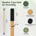 PAETA Yoga Stick for Stretching, 5ft Exercise Stick for Mobility & Flexibility, Bamboo Stretch Bar and Posture Pole with Non-Slip Grip - Includes Free Video Guide