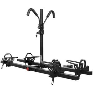 MEEVIZ Ebike Racks for Tow Hitch with Lock, 2 Bike Rack for Car Truck SUV RV Trailer, Hitch Bike Rack for Fat Tire, Mountain Bikes, Electric Bikes, EMTB and Standard Bicycles - 200 lbs Capacity
