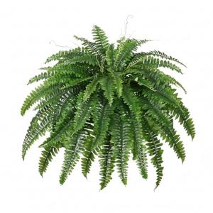 Trivon 28" Tall Outdoor Artificial Plants, Pack of 1 UV Resistant Artificial Boston Fern with 55 Branches, Faux Outdoor Flowers for Office & Living Room Decor, Fake Fall Mums Bush