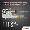 7108366 Pressure Washer Pump Manifold fits for Technologies 510020 and 520006 Axial Cam Pressure Washer Pump Replacement Simpson 7108366 Cleaning Manifold