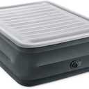 Intex 64417ED 22in Queen Dura-Beam Comfort Plush High-Rise Inflatable Air Mattress with Built in Pump for Travel and Camping, 600lb Weight Capacity (Grey)