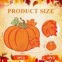 6 Sets Fall Pumpkins Embroidered Placemats and Coaster for Thanksgiving, Large