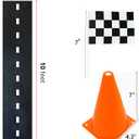 7inch Orange Racing Traffic Cones With Holes on Top,Checkered Flags,Racetrack Floor Runner,Race Car Birthday Party Decorations,Table Centerpiece Supplies 38PCS Set