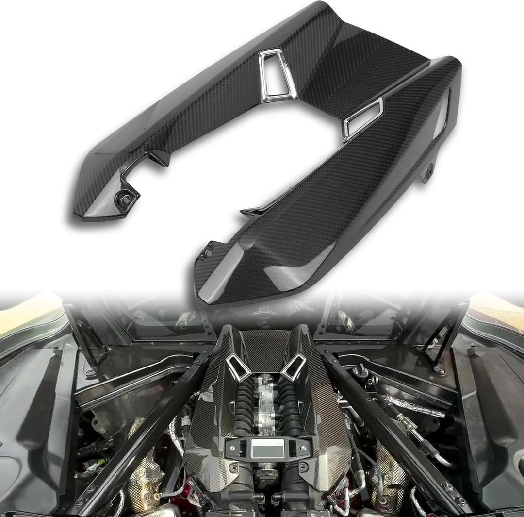 100% Carbon Fiber Engine Cover Fit for 2023-2026 Corvette C8 Z06 | Factory-Style LT6 Engine Bay Upgrade; Bolt-On with Original Mounting Holes, No Drilling; Helps Shield Against Dust & Debris