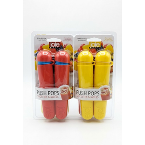 Joie MSC Red Silicone Push Pops Frozen Treat Makers Set of 2, Yellow And Red