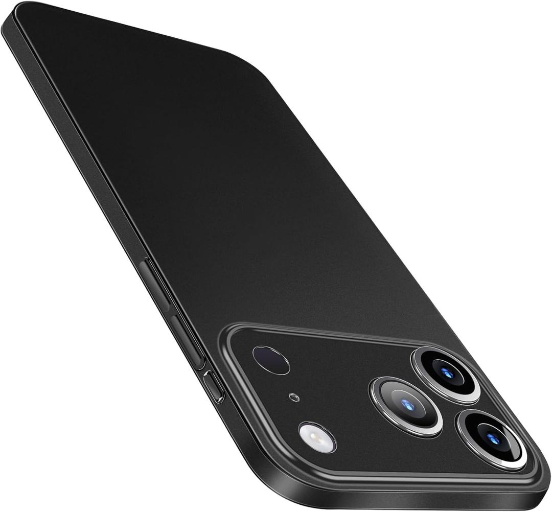 for iPhone 17 Pro Max Slim Case,Paper-Thin Transparent Finish Skin Back Case [Non Yellowing] Ultra Protective Cover with Camera Protection 6.9 Inch (Black)