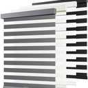 AOSKY Cordless Zebra Blinds for Windows Pull Down Roller Window Shades Dual Layer Light Filtering Privacy for Day and Night, Free-Stop Door Shades for Home Easy to Install (48" W X 72" H, Grey)