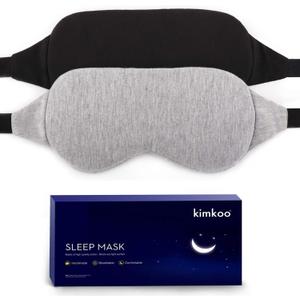 Sleep Mask-Eye Mask for Sleeping, Sleeping Mask Blocking Out Light Perfectly for Women and Men, Soft and Comfortable Blindfold for Travelling, with Pouch (Black+Gray)