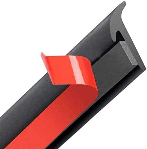 16.4FT 5M T-Shape Rubber Seal Strip Weatherstrip Universal Self Adhesive Auto Weather Draft for Car Windshield Edge Moulding Sealing Soundproof T-Type Protector Trim (10 * 6mm)