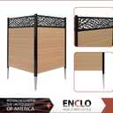 4ft H x 3ft W (2 Panels) No Dig Lasercut Enclo Nappa Cedar Color Privacy Screen, Outdoor WoodTek Vinyl Privacy Fence Panel, Privacy Wall for Pool Equipment & Trash Cans, Air Conditioner Fence, EC18020