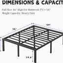 Furnitui 16 Inch High Metal Full Size Bed Frame, Platform Bed Frame Full Size No Box Spring Needed, Easy Assembly, Noise Free, Sturdy, Black