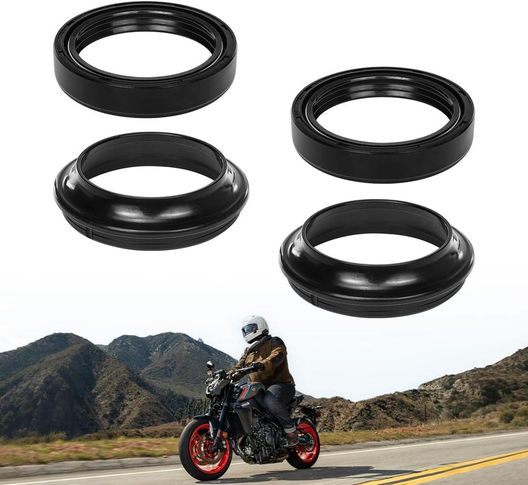 56-129 Fork Oil Seal & Dust Seal Kit All Balls Racing Compatible With Honda 1998-2023, Kawasaki 1979-2023,Yamaha Suzuki Husaberg Triumph, OEM Replace# 92049-0001,36Y-23144-00-00