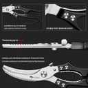 MAD SHARK Professional Heavy Duty Poultry Shears - Kitchen Shears for Spatchcocking Chicken and Meat Cutting, Multi-Purpose Kitchen Scissors for Food, Spring-loaded (Black)