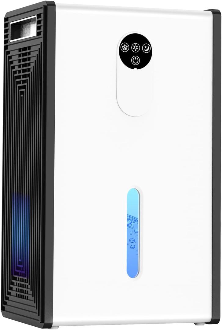 Dehumidifier, 72 OZ Water Tank Dehumidifiers for Home, 1076 sq. ft. Dehumidifier for Basement Bathroom Bedroom with Auto Shut Off, 7 Colors LED Light, Quiet Dehumidifiers with Sleep Mode