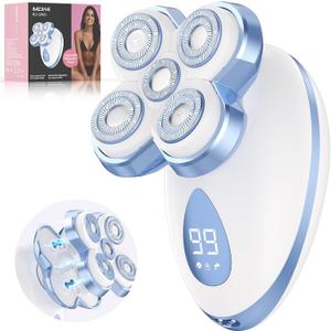 Electric Razors for Women - Upgraded Magnetic Electric Shaver for Women, Cordless Painless Hair Remover for Legs Bikini Face, Lady Trimmer for Sensitive Skin, Detachable and Waterproof, SkyBlue