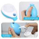 Blue Whale-Shape Dog Bath Brush with Shampoo Dispenser Dog Washing Brush Deshedding Comb with Massage Pin Pet Grooming Tool for Dogs and Cats Remove Loose Hair Knots Gentle Deep Cleansing