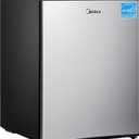 Midea WHS-87LSS1 Refrigerator, 2.4 Cubic Feet, Stainless Steel