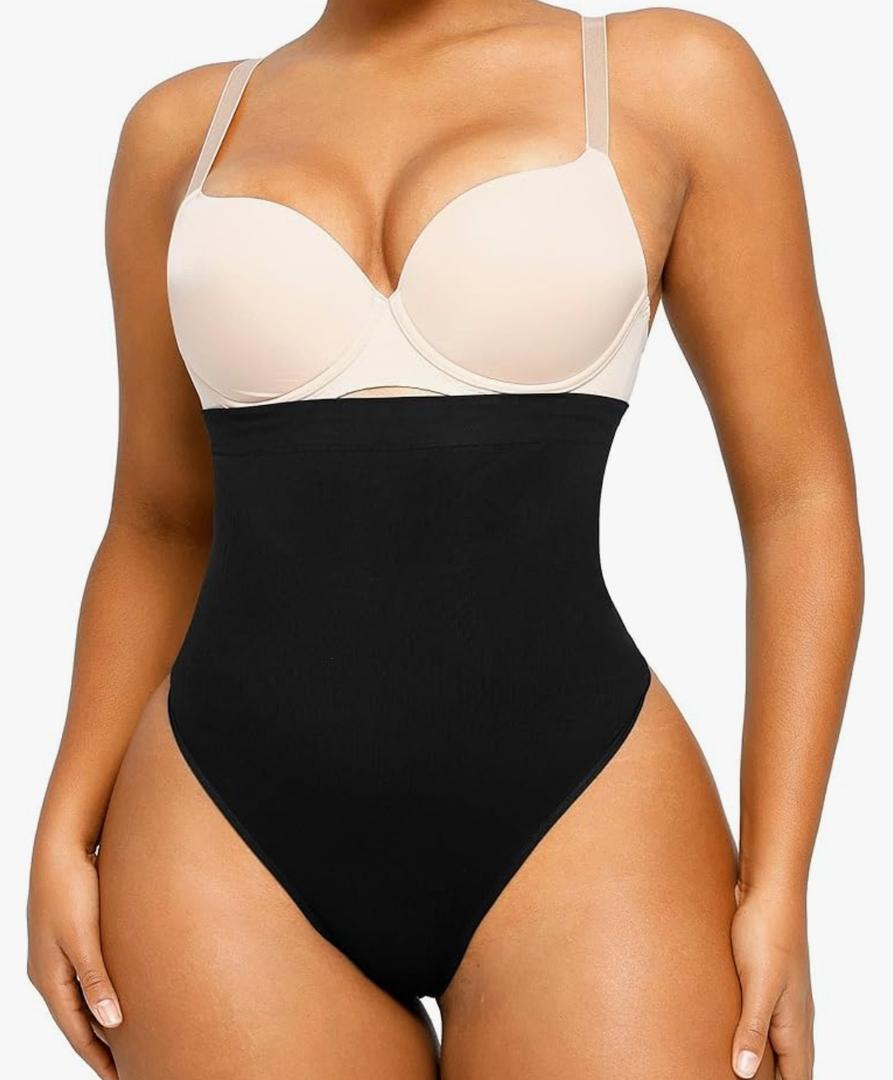 Shapewear Tummy Control Seamless High Waisted Body Shaper Waist Slimming Thong Underwear Girdle Tummy Slimmer, Medium-Large