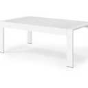 White Aluminum Outdoor Coffee Table for Balcony, Deck, Backyard, Porch, Garden, 27.6 / 22 lbs