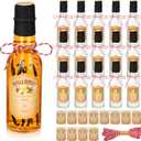 Tioncy 16 Pcs Empty Vanilla Extract Bottles for Homemade Vanilla Jar Glass Bottle with Cap, Shrink Band, Sticker Syrup Gift Food Storage Canister for Bean Christmas(Black,5 oz)