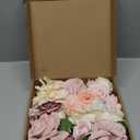 AGIRL Rose Artificial Flowers Combo Fake Flowers Pink Roses Silk Flowers with Stems for DIY Bridal Wedding Bouquets Centerpieces Arrangements Table Party Baby Shower Home Decor (Champagne Pink)