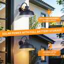 Goosebrite Solar Barn Light for Outside, 12" Dusk to Dawn Solar Lights Outdoor Waterproof, Vintage Matte Black Exterior Farmhouse Wall Sconce for Garage Patio Shed Porch