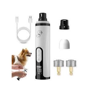 Heusom 2026 Pet Nail Trimmer Quiet design, with LED light and 3 speed settings, suitable for pets, supports fast USB charging, ideal for trimming thick and long nails [2 grinding heads included]
