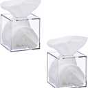 Beiyier 2 Pack Clear Acrylic Square Tissue Box - 4.7x4.7x5.5'' Napkin Organizer, Suitable for Bathroom, Bedroom, Dressing Table, Countertop, Dining Table