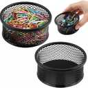 2 Pack Mesh Paper Clip Holder, Paperclip Holders for Desk Binder Wire Mesh Bowls, Stackable Paperclip Dispenser Organizer for Office Binder Box