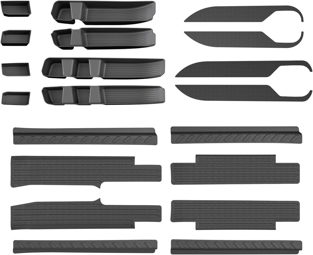 20Pcs Door Sill Protector Compatible with 2022-2026 Chevy Silverado GMC Sierra 1500 Crew Cab Door Side Storage Box Replacement for 2022-2026 Chevy Silverado Accessories