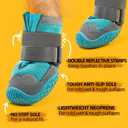 Dog Boots for Large Dogs, Medium Dog Boots & Paw Protectors for Hardwood Floors, Outdoor Dog Booties for Hot Pavement Winter Snow Hiking, Dog Shoes with Reflective Strips