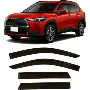 2022-2025 Tape-on Rain Guards for Toyota Corolla Cross Side Window Deflector Visors L LE XLE Hybrid S SE XSE Durable Tinted Vent Shade 2023 2024