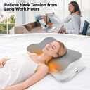 Heated Cervical Pillow for Neck Pain Relief, Ergonomic Contour Orthopedic Memory Foam Pillow for Neck Support, USB Heating with Adjustable Temp Settings