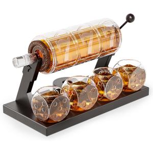 Kollea Slot Whiskey Decanter Set for Men, 50.7 Oz Casino Style Whiskey Decanter with 4 Dice Glasses, Birthday Gifts for Men Dad, Him, Boyfriend, Guy, Liquor Dispenser for Anniversary, Bar Christmas