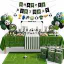 163Pcs Soccer Goal Party Decorations Tableware Set for 24 Guests