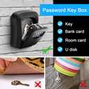TTRWIN Key Lock Box, Resettable 4 Digit Combination Spare Key Safe LockBox, Waterproof Key Storage Security Lock Box Hide 5 Keys, Wall Mounted Lock Box for Outside, Home, Office, Garage, Black, 2 Pack