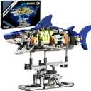 Ideas Mechanical Shark Building Set - with Display Stand and Light, Marine Animal with Linkage Function, for Adults, Ocean & Mechanical Enthusiasts. (Compatible with Legos)