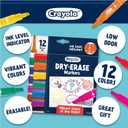 Crayola Take Note Dry Erase Markers for School (12ct) Teacher Supplies, Chisel Tip Whiteboard Markers, Essential Classroom Must Haves, Low Odor